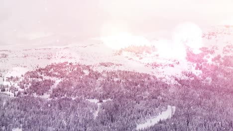 animación de la nieve cayendo en el paisaje de invierno