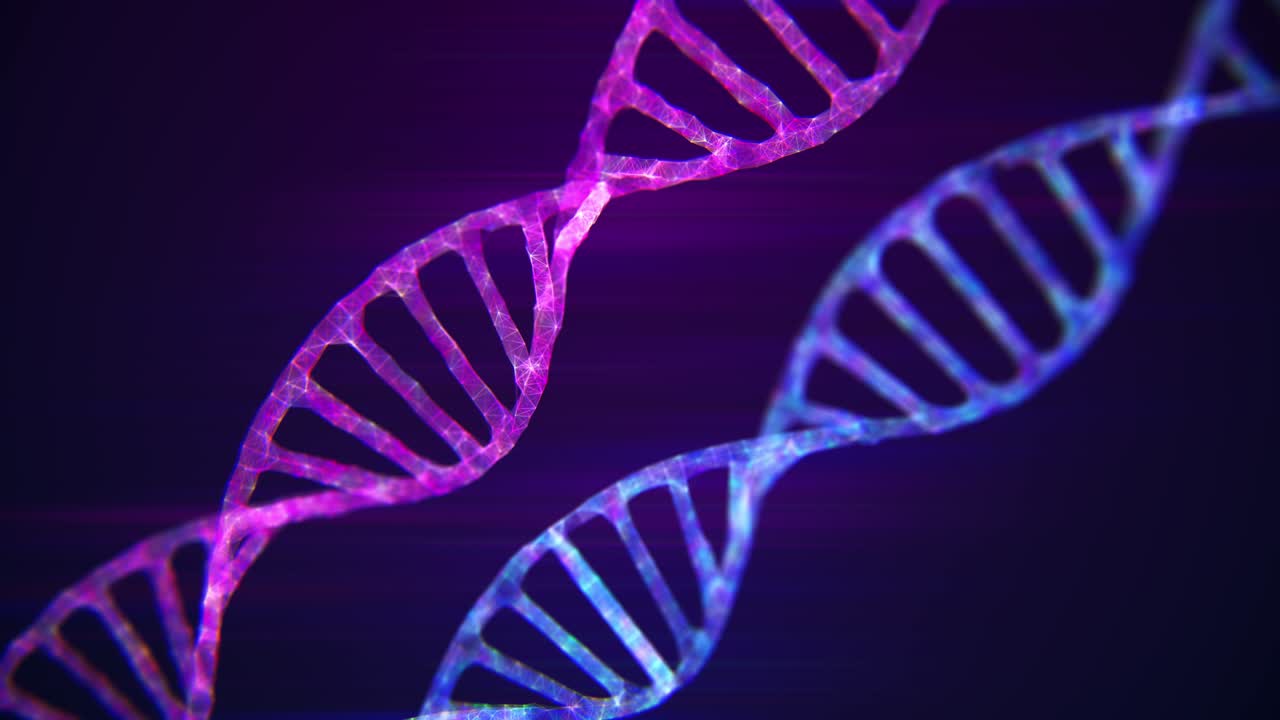 animación de fondo de la forma abstracta de la molécula de adn