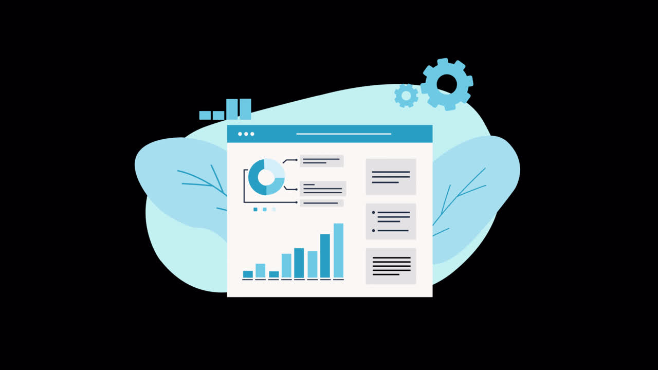 Animated Web Interface Displaying Data Analytics Dashboard