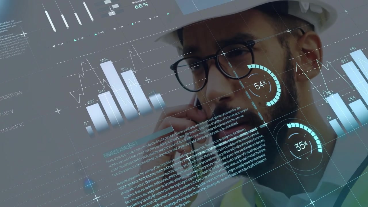 Engineer Using Smartphone with Augmented Reality Data Overlay