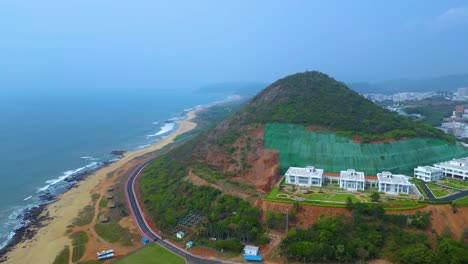 Vista-Aérea-De-La-Playa-De-Rushikonda-Visakhapatnam