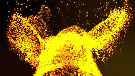 animation of glowing orange and yellow lava erupting on black background