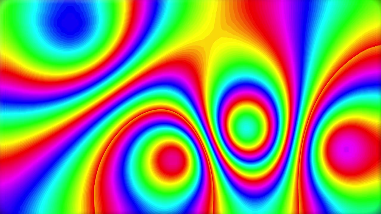 Motivo Dinamico Astratto a Colori Arcobaleno con Onde che si Trasformano