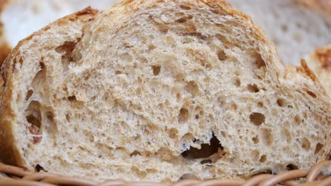 close-up of a slice of fresh bread