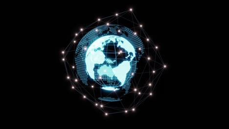 imágenes de un holograma mundial con el borde de conexión y el espacio