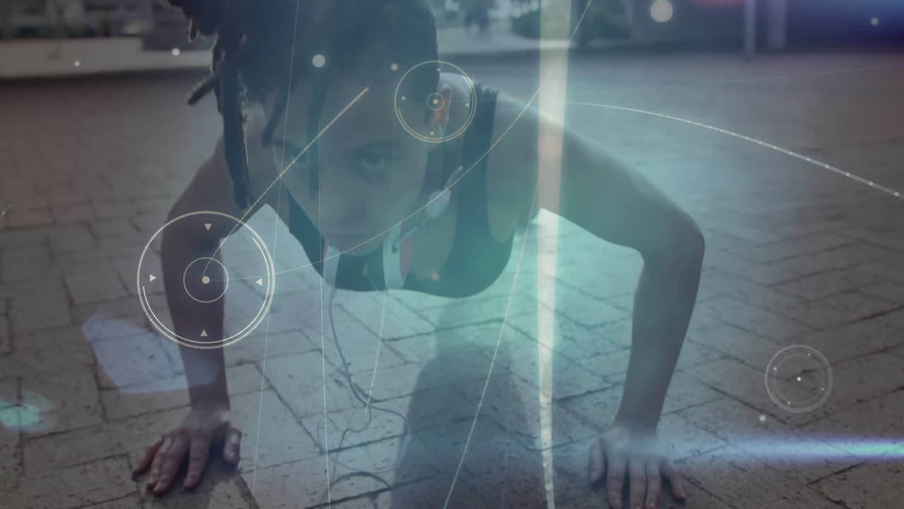 야외 운동을 하는 여성에 대한 연결 네트워크의 활성화