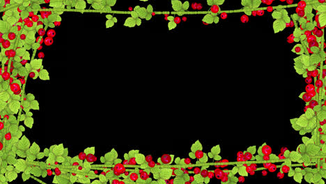 red berries and green leaves border