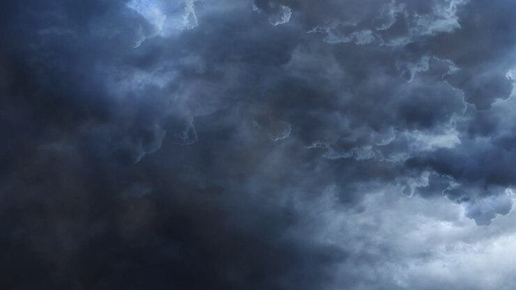 dark blue sky and thunderstorm in cumulonimbus clouds, ultra HD