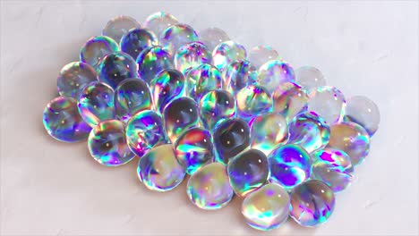 abstract holographic spheres on a textured surface