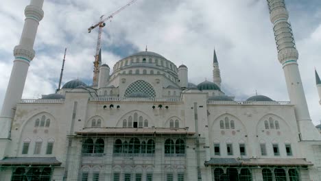 istanbul camlica mosque construction and marmara sea aerial view