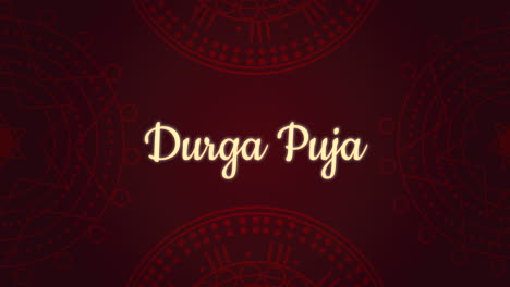 durga puja lettering with mandalas