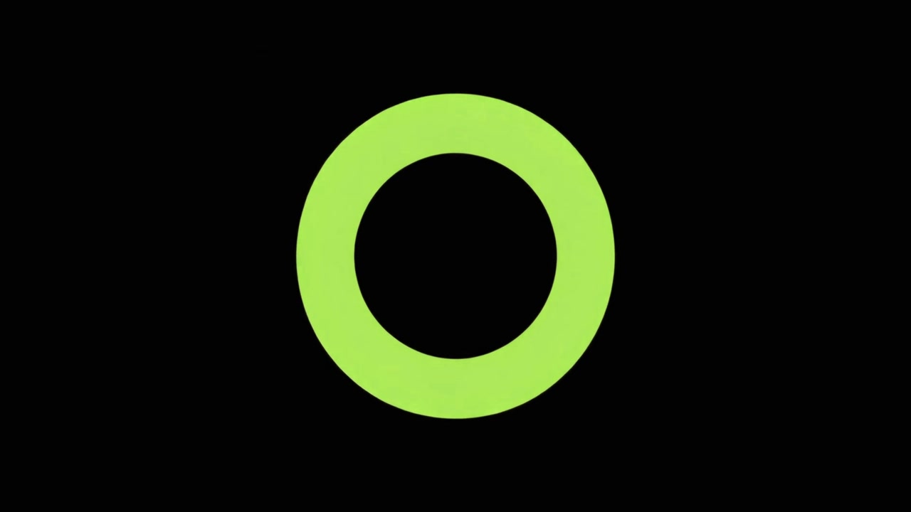 Animated Green Concentric Circles Expanding on Black Background