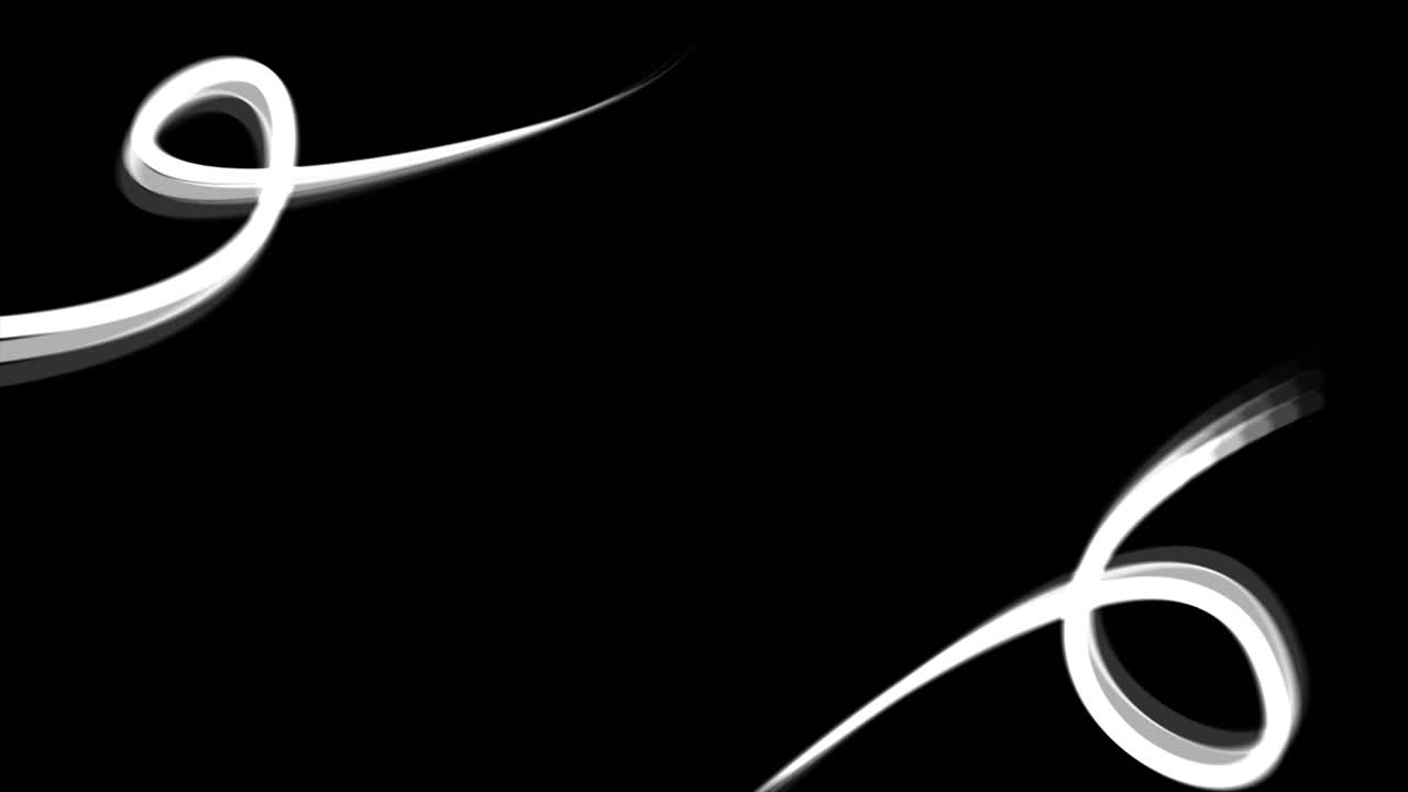 Abstract White Swirls on Black Background