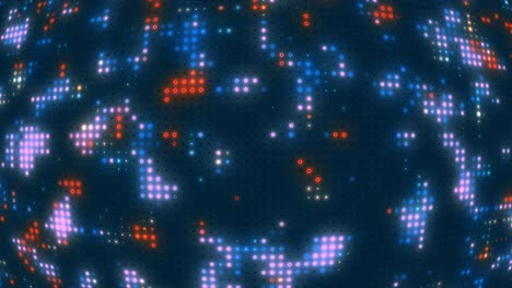 tecnología abstracta datos de fondo red digital luz brillo de neón píxeles puntos de movimiento gráficos efectos visuales entorno matriz gradiente cuadrícula animación computadora 4k azul naranja