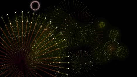 Animation-of-fireworks-on-black-background