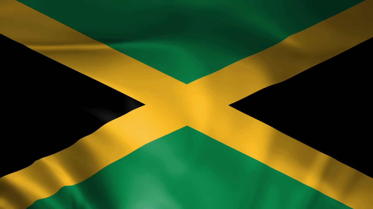 Wehende Flagge Jamaikas.