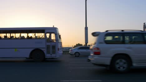 uae dubai main road sunset traffic view 4k