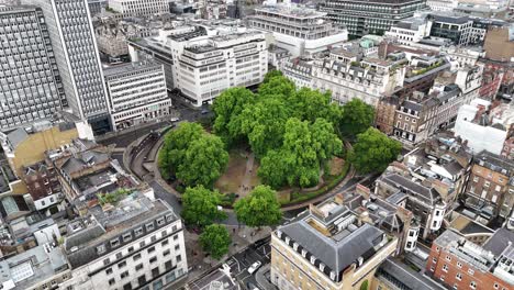 cavendish square gardens marylebone london uk drone,aerial