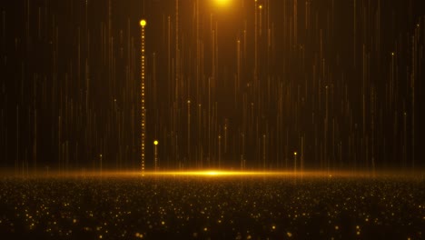 shimmering golden flare particles background radiating glow through soft atmospheric depth for