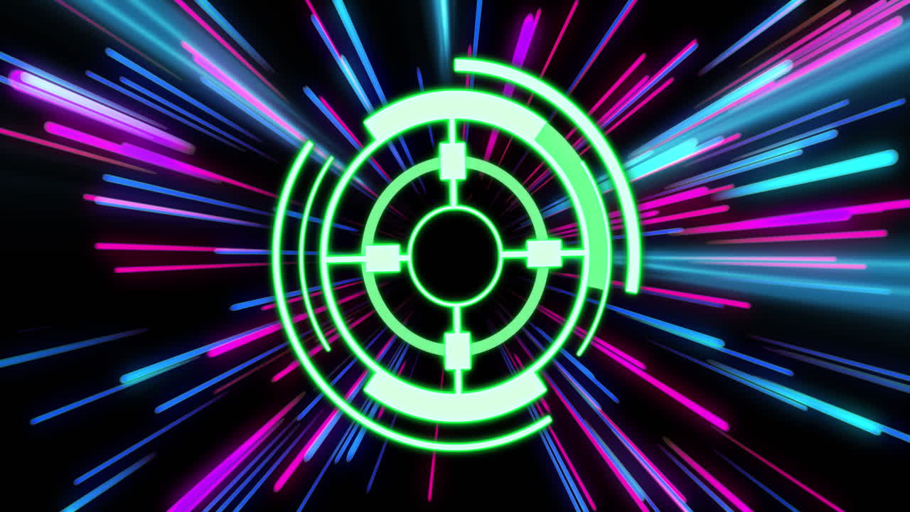 데이터 전송의 빛 트레일에 대한 데이터 처리의 애니메이션