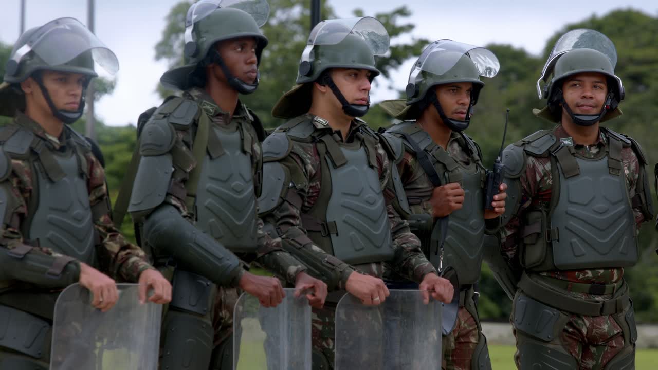 Security threat incident, enforcement service, riot equipment