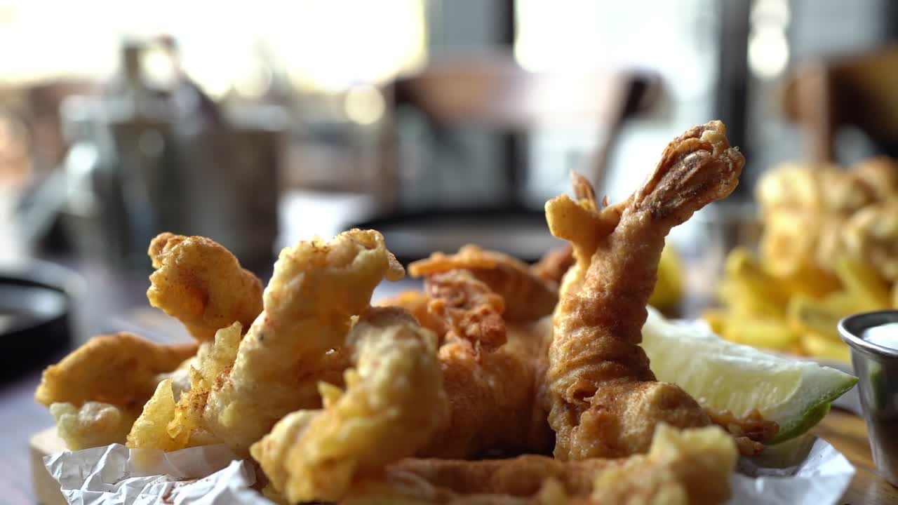 delicious food in fancy restaurant, close up shot, high angle shot