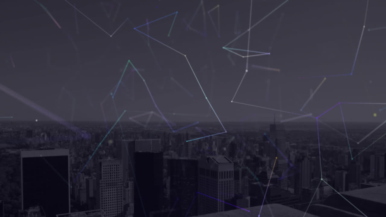red de conexión contra el paisaje urbano