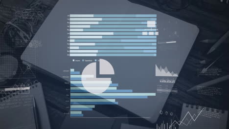 animation of multiple graphs and computer applications over laptop