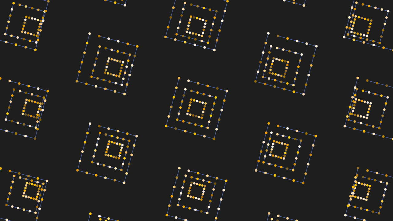 Dynamic green squares and rectangles on a black background