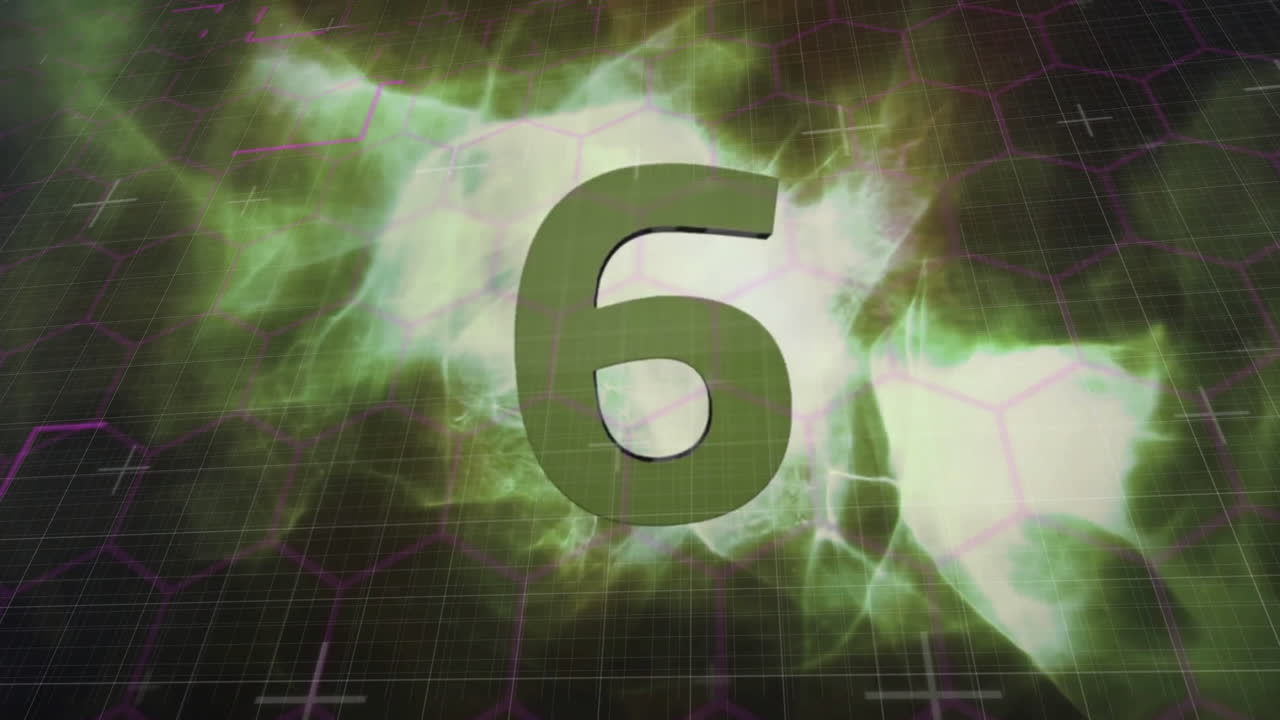 Animation of countdown over glowing green background