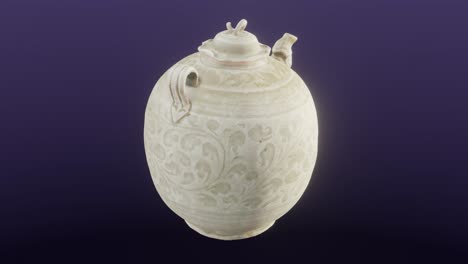 vietnamese celadon ewer and cover, 13th - 14th c ce, now in the collection of the minneapolis institute of art, cg, camera orbits