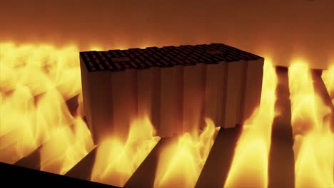 close up of a steak on a grill with flames