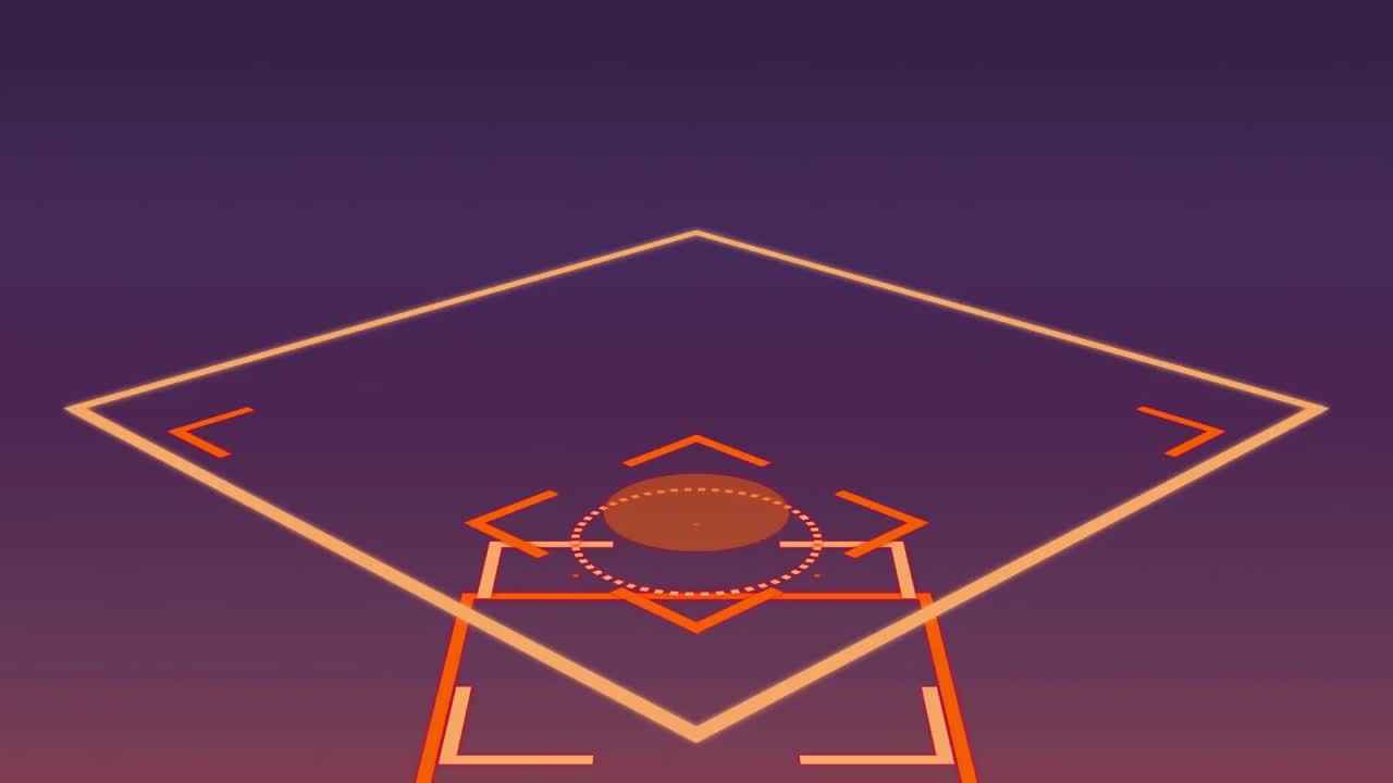 figuras geométricas sobre un fondo púrpura