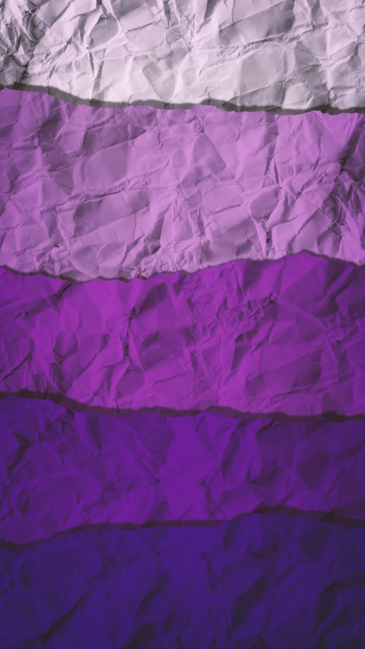 Vertical vibrant 3D paper cut animation for TikTok and social media. Professional purple lavender layers with seamless fluid motion