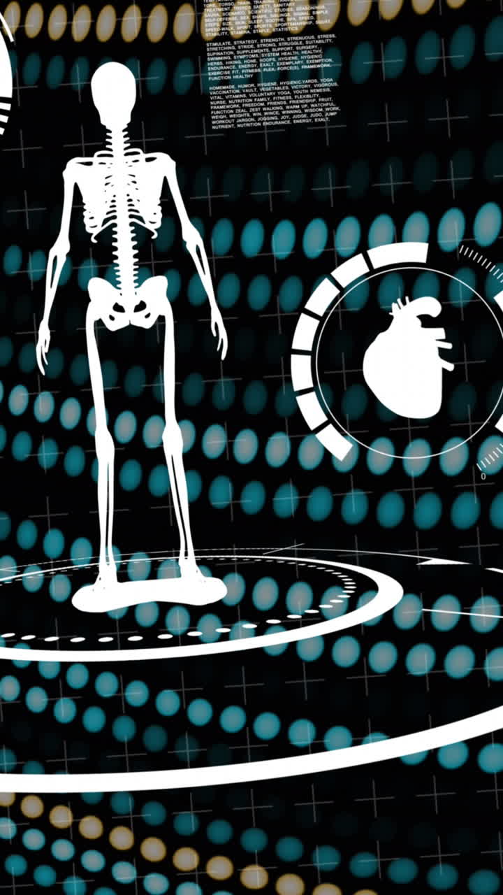 animación de datos científicos sobre fondo negro con líneas verdes y amarillas