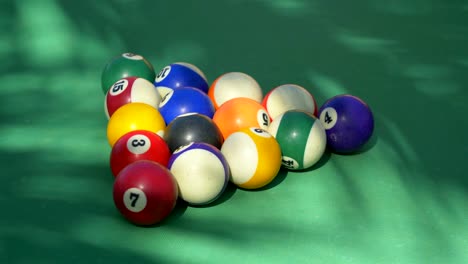 billiards balls on the table in 4k slow motion 60fps