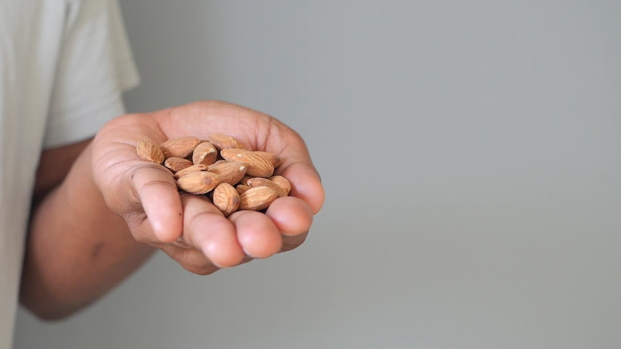 Almonds in hand