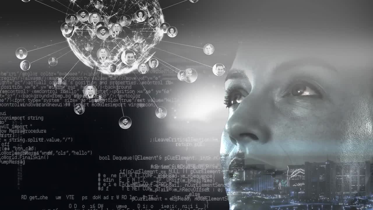 데이터 및 연결 네트워크와 함께 회전하는 지구