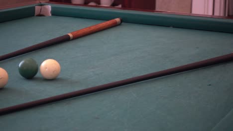 closeup of an antique pool table in a italian villa 4k