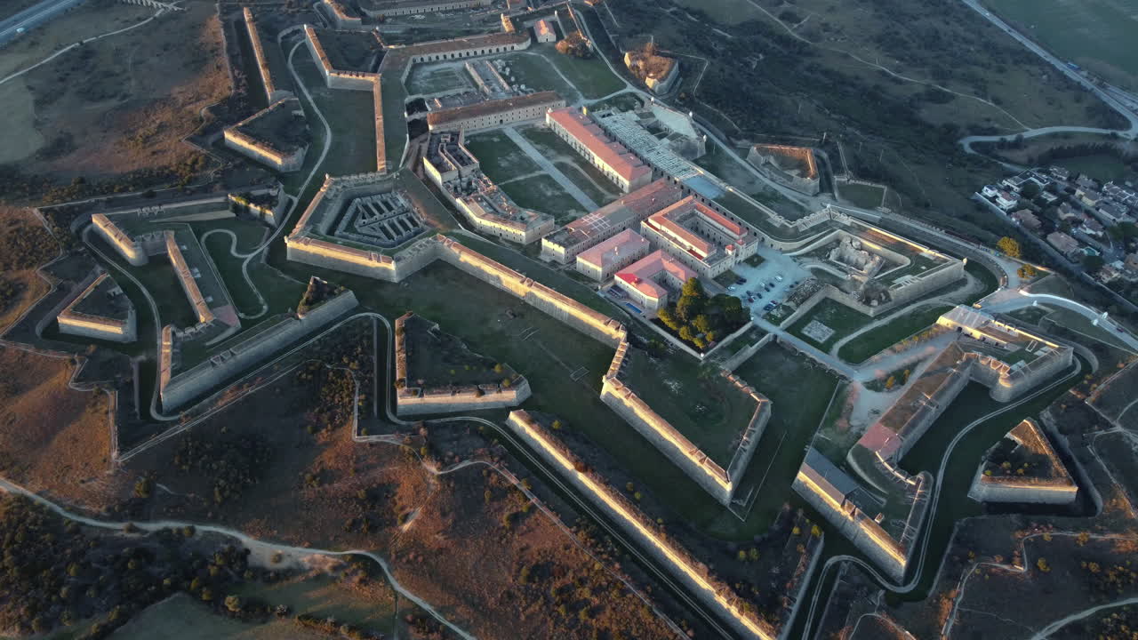 Aerial View of a Historic Fortress