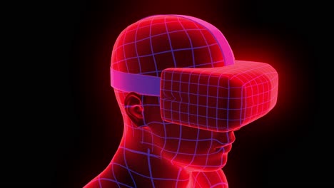 headset de realidad virtual holográfico de animación futurista hmd juego de tecnología de bucle 4k