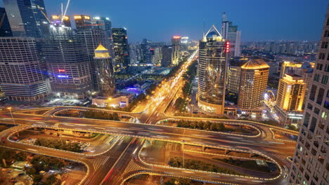 timelapse of the beijing city skyline from a high vantage point