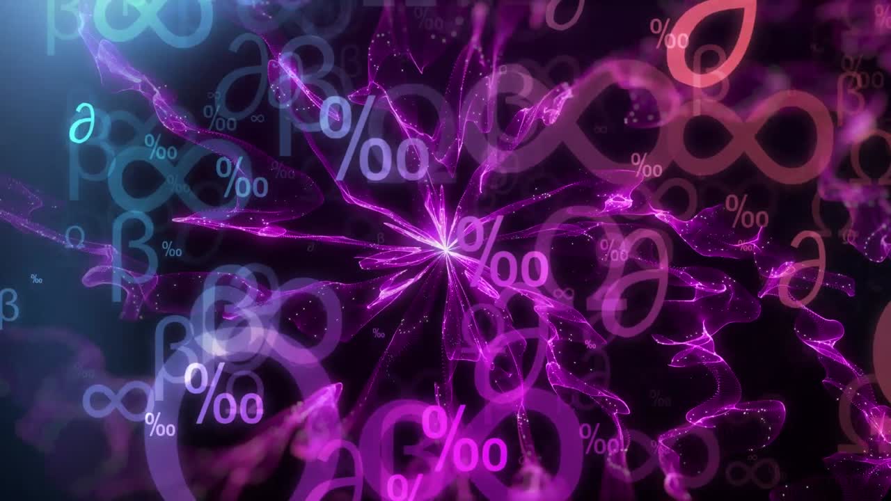 animación del alfabeto griego y por millas sobre fondo negro