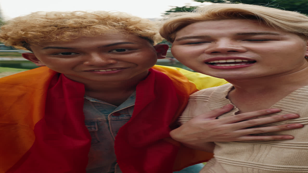 LGBTQ couple celebrating pride