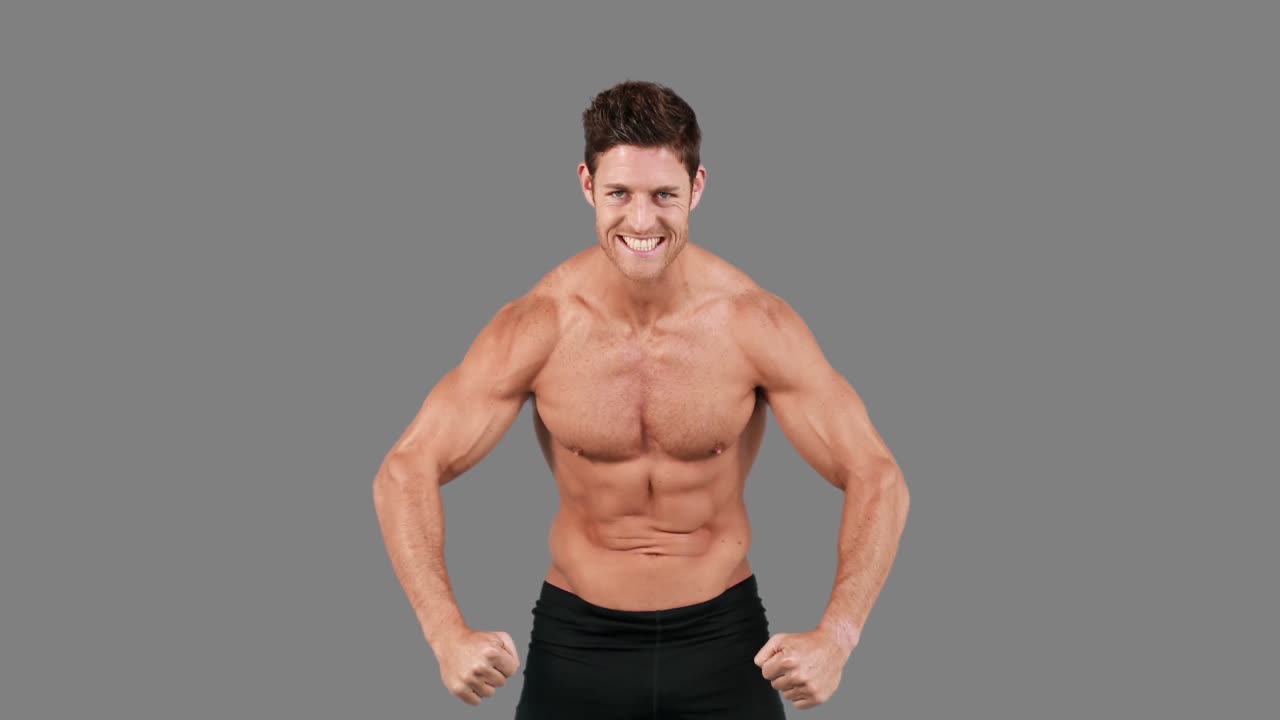 근육 을  ⁇ 는 근육 을 가진 사람