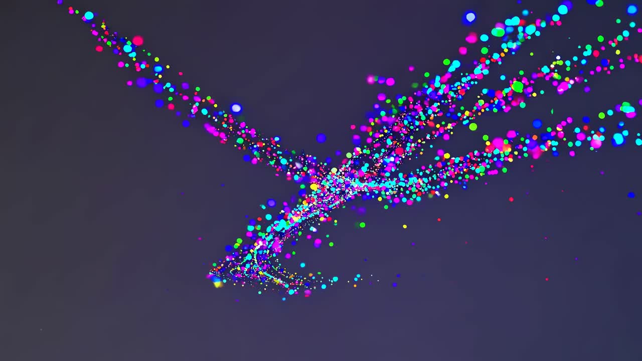 Flusso di particelle colorate astratte