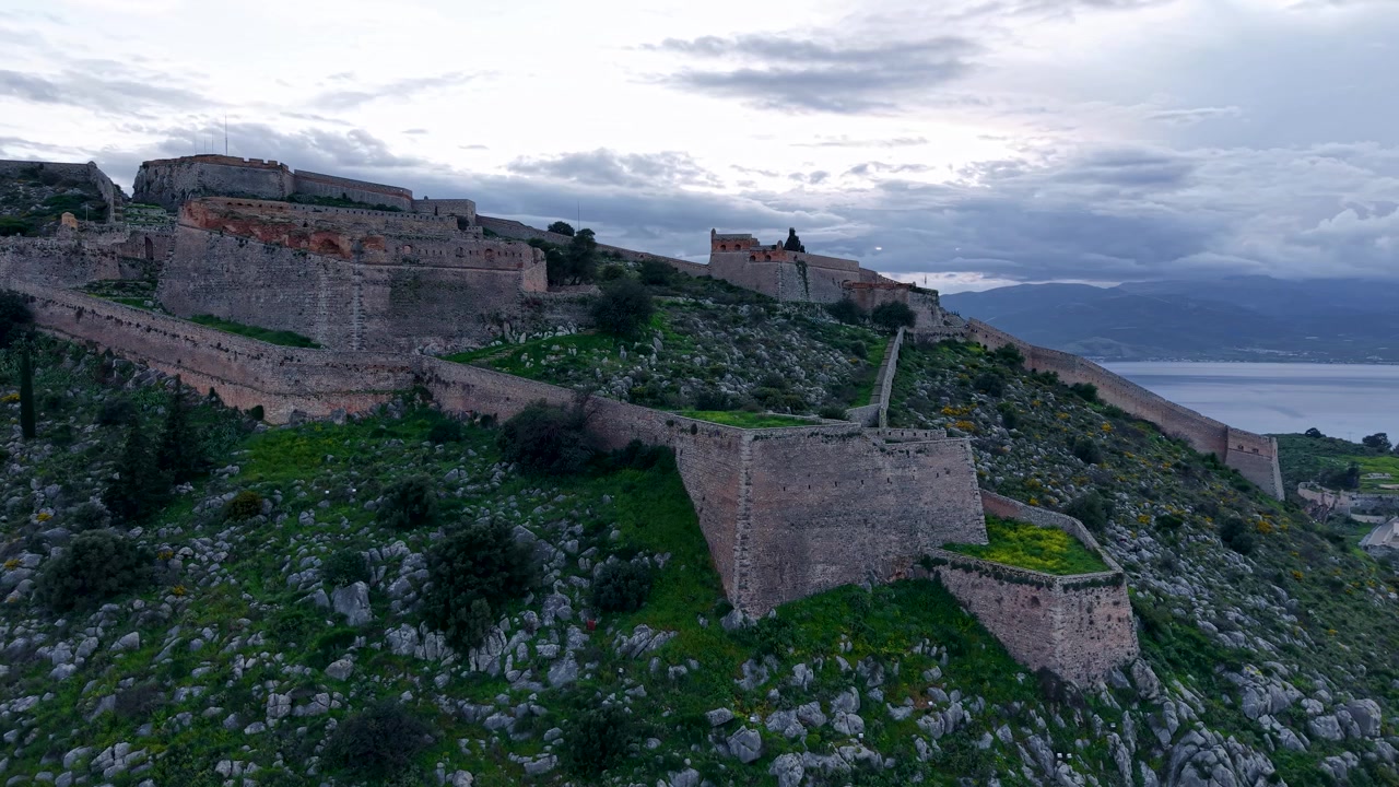 Veduta aerea della Fortezza di Palamidi, Nauplia, Peloponneso, Grecia