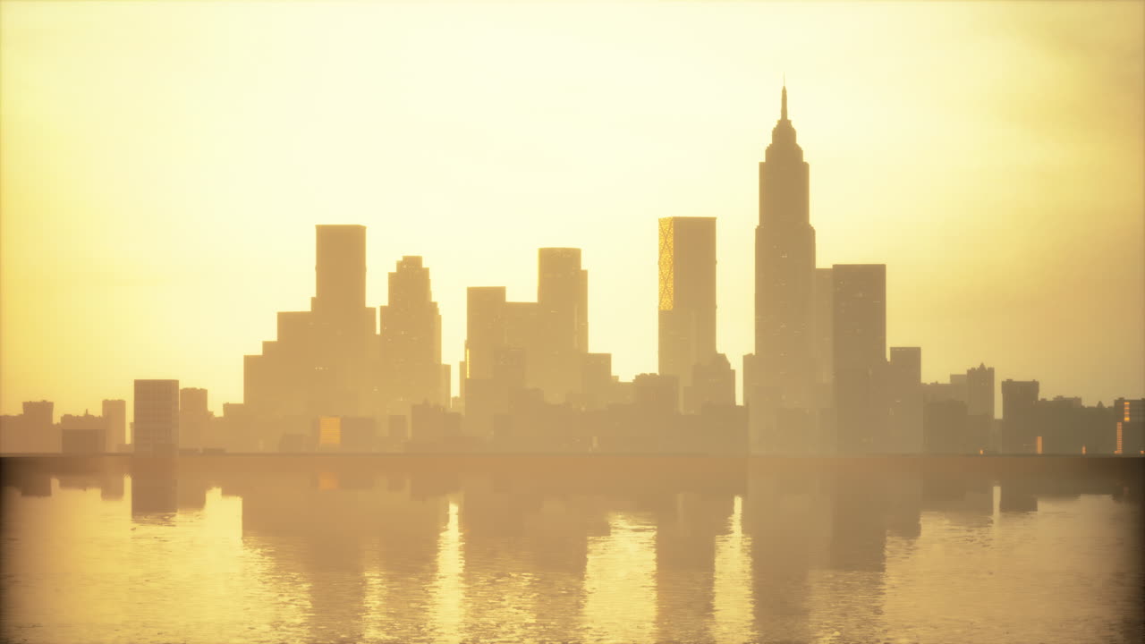 해질녘의 도시 스카이라인