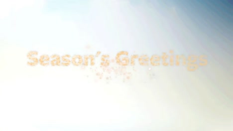 seasons greeting text over fireworks exploding against gradient blue background