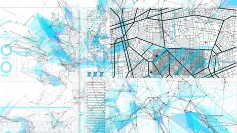 animación de la red de conexiones a través del procesamiento de datos en fondo blanco